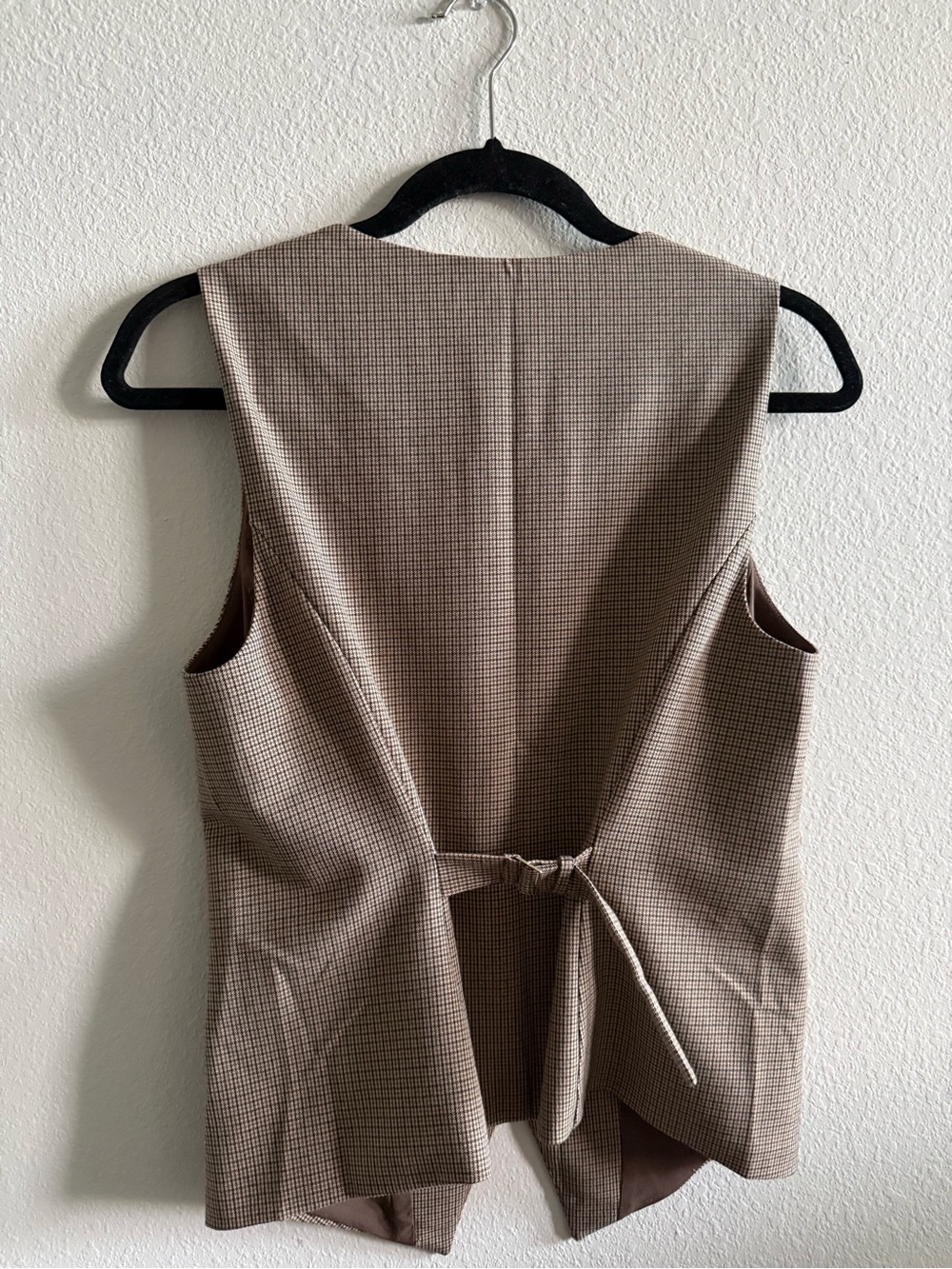 Abercrombie & Fitch Brown Houndstooth Tailored Suiting Vest - Picture 3 of 4